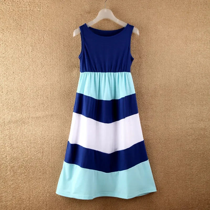 Family Matching Mother Daughter Dresses Parent-child Clothes Striped Mom Dress Kids Child Outfits Mum Baby Girl Summer Mommy 250117