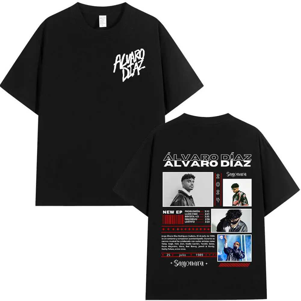 Rap Alvaro Diaz Sayonara Album Merch T Shirts Mens Clothing Hip Hop Fashion Oversized Short Sleeve T-shirt Casual Cotton T-shirts X250203