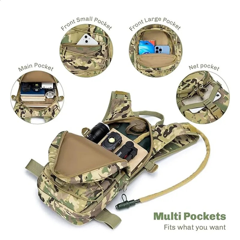 Hydrating Pack Backpack Daypack Water with 3L A Free LeakProof Bladder for Hiking Running Cycling Hunting 250121