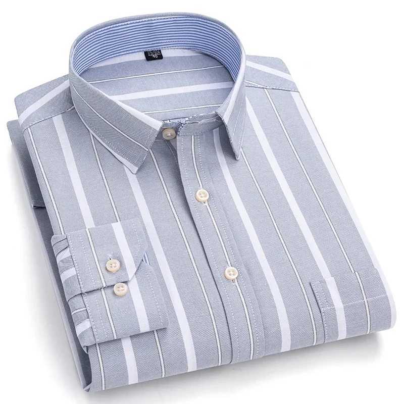 2025 New 100% Pure Cotton Oxford Soft Social Shirt Long Sleeve Formal Male Clothes Solid Color Shirt Men Clothing Plus SizeXJ250121