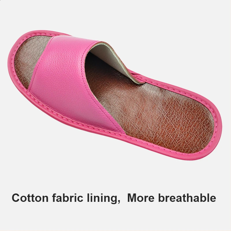 Big sizes Genuine Cow Leather Slippers Homes in indoor slipper summer open toe sandals men women elderly casual Slides shoes 250113