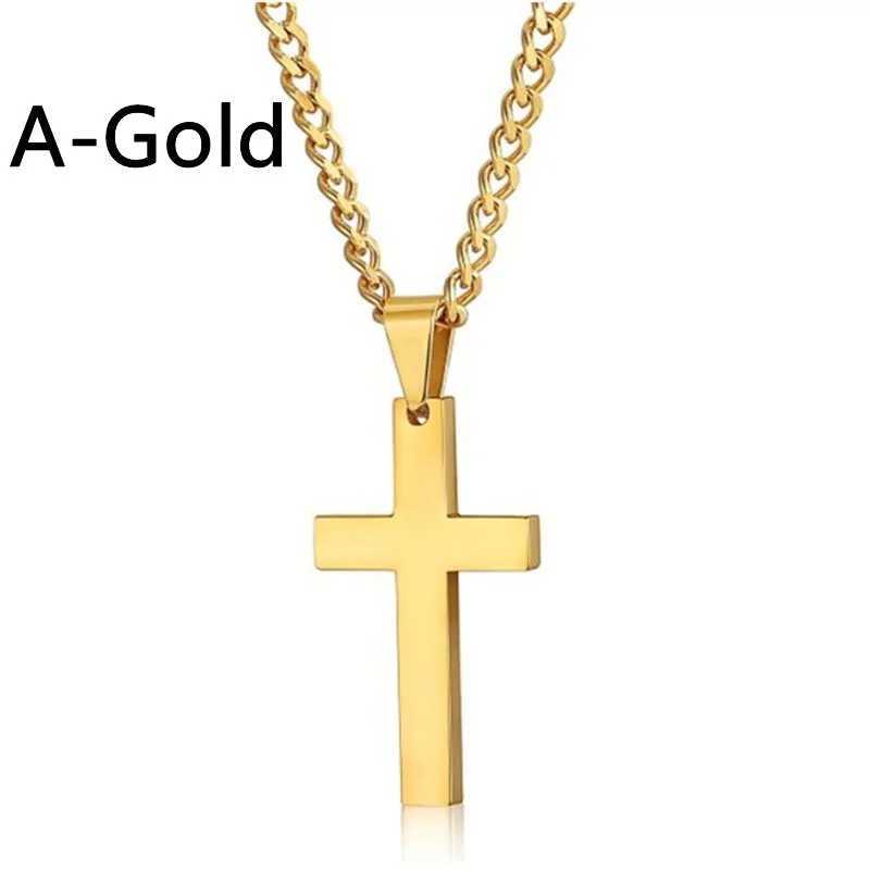 Luxury Mens Jewellery Cross Necklace Chain for Men Stainless Steel Necklace Men Hip Hop Jewelry Rhinestone Religious PendantXJ250121