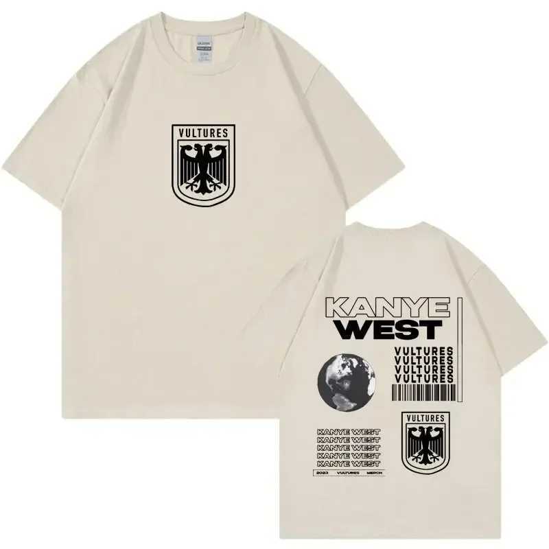 Rapper and West Album Vultures Graphics T Shirt Men Women Hip Hop Retro Punk T-shirt Man Fashion Oversized Loose T Shirts X250203