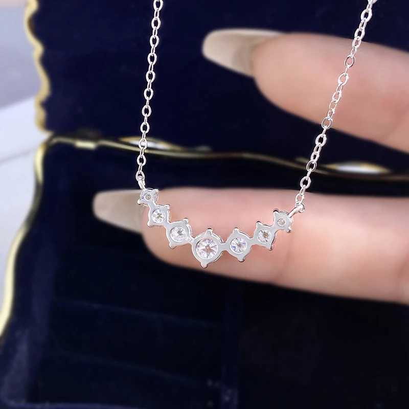 Stylever 1.7ct Moissanite Necklace for Woman 925 Sterling Sliver 7 Diamond Pendant Plated Platinum Engagement Wedding Jewely NewXJ250114