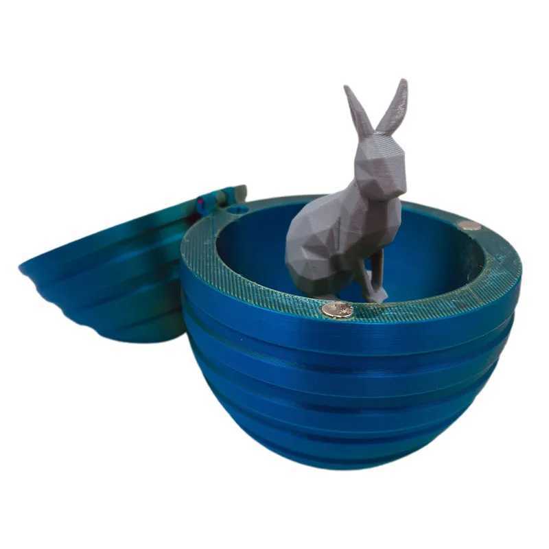 3d Printing Egg Set Cute Easter Decorations Rabbit Modle Movable Rotatable Articulated Desktop Ornament Kid Toy Free shipping