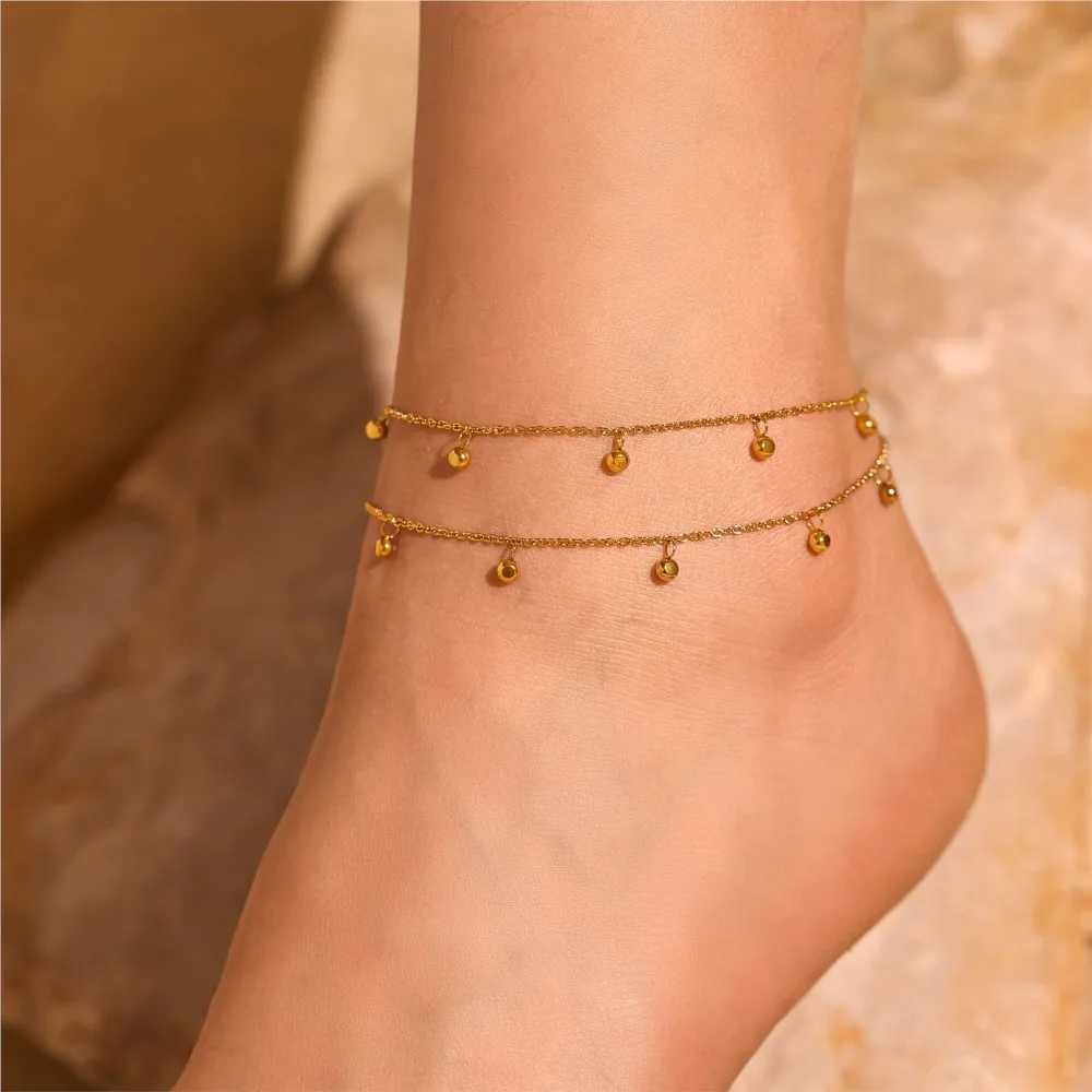 Womens Chain Anklet In Stainl Steel With Multi Zircon Charms 18k Gold Plated Adjustable Foot Chains Ankle Bracelet For WomenXJ250121