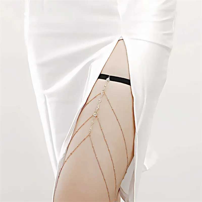 2024 New Multilayer Leg Anklet Bohemian Thigh Chain for Women Simple Metal Bo Chains Fashion Jewelry Nightclub AccoriesXJ250121