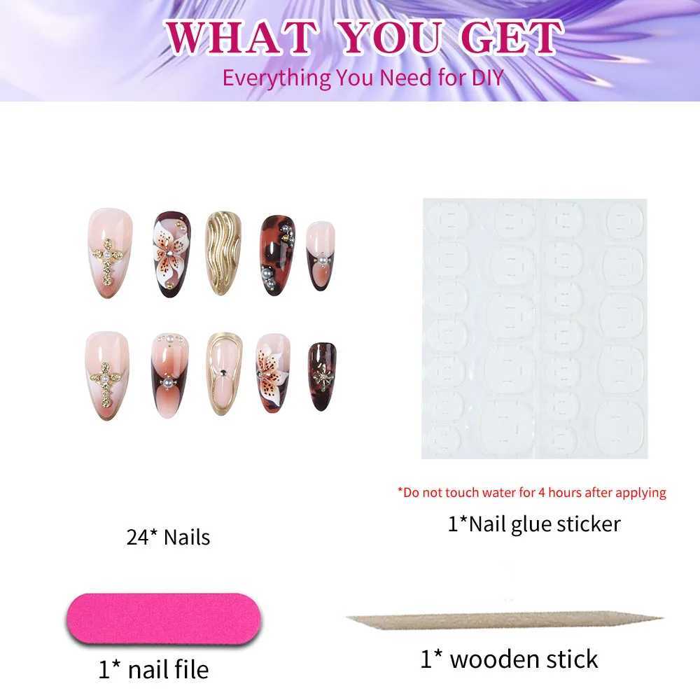 24 rectangular nail tips. 3D peony embossing alleviates water wave mode. Pink French full coverage nail tipsW250120