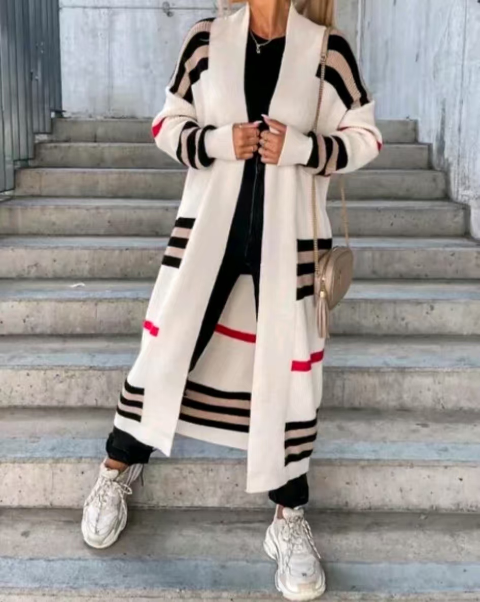 Designer coat women's casual buttons long sleeve long coat loose