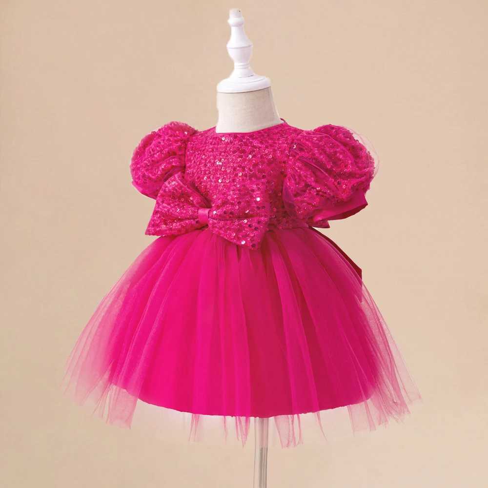Baby Girls 1st Birthday Party Dress Toddler Kids Wedding Baptism Gala Gown New Flying Sleeve Butterfly Flower Princess Dress X250203