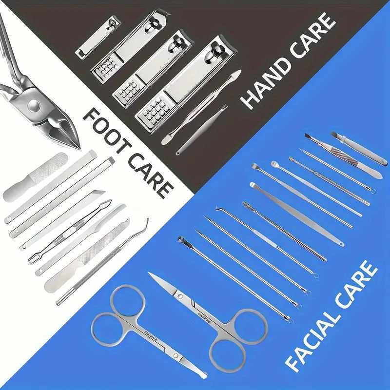 30 pcs Nail Clippers Manicure Tool Set With Portable Travel Case Cuticle Nippers And Cutter Kit Professional Nail Clippers PXJ250121