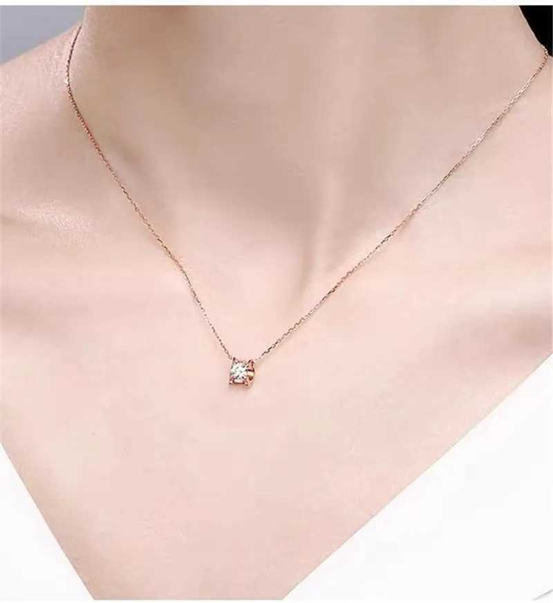 1-2CT 18K Gold Bull Head Necklace Luxury Rose Gold Moissanite Passed Diamond Test S925 Silver Women Birtay Party Jewelry AU750XJ250114