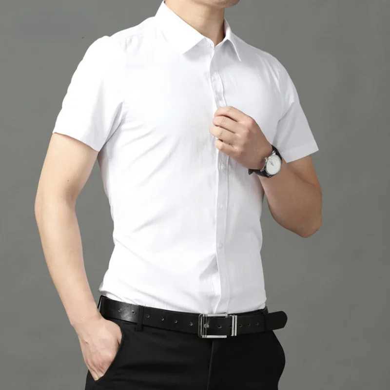 Man Tops Dress Shirt Shirts and Blouses for Men Plain Clothing Business Slim Fit Hipster Xxl Fashion 2024 S Regular NewXJ250121