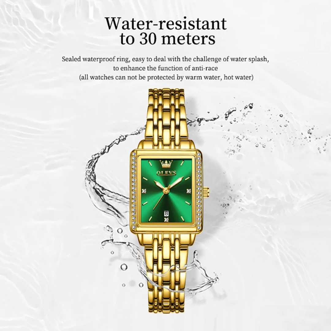 OLEVS 9995 Fashion Quartz Watch Gift Stainless Steel Watchband Rectangar-dial Wristwatch X250203