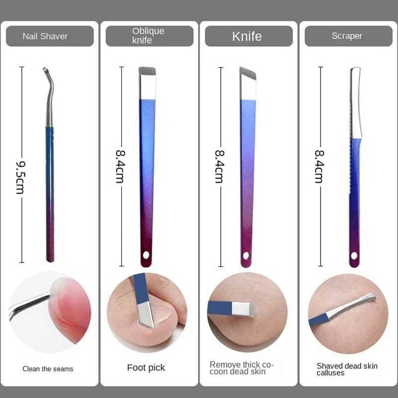 Manicure Set Stainless Steel Gradient Professional Pedicure Kit Nail Scissors Grooming Kit With Travel Case Manicure SetXJ250116