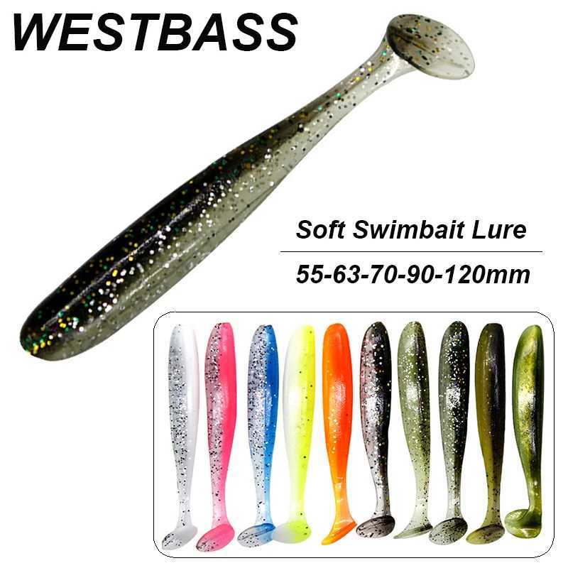 WESTBASS 3/5/10PCS Soft Fishing Lures 50-63-70-90-120mm Silicone Swimbaits Crazy Shinner Baits Rubber leurre gummi fischeXJ250122