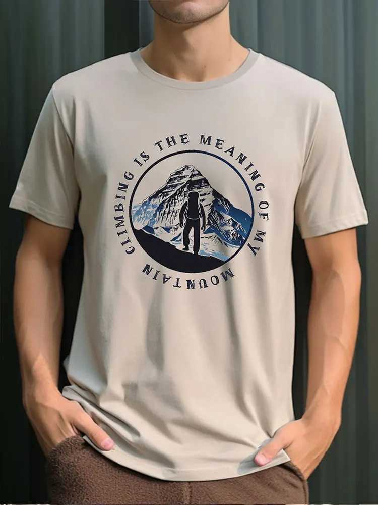 3D Mountain Print Mens T-shirt Summer Outdoor Comfortable Breathable Short-sleeved Top Outdoor Lovers Oversized Mens T-shirtXJ250117