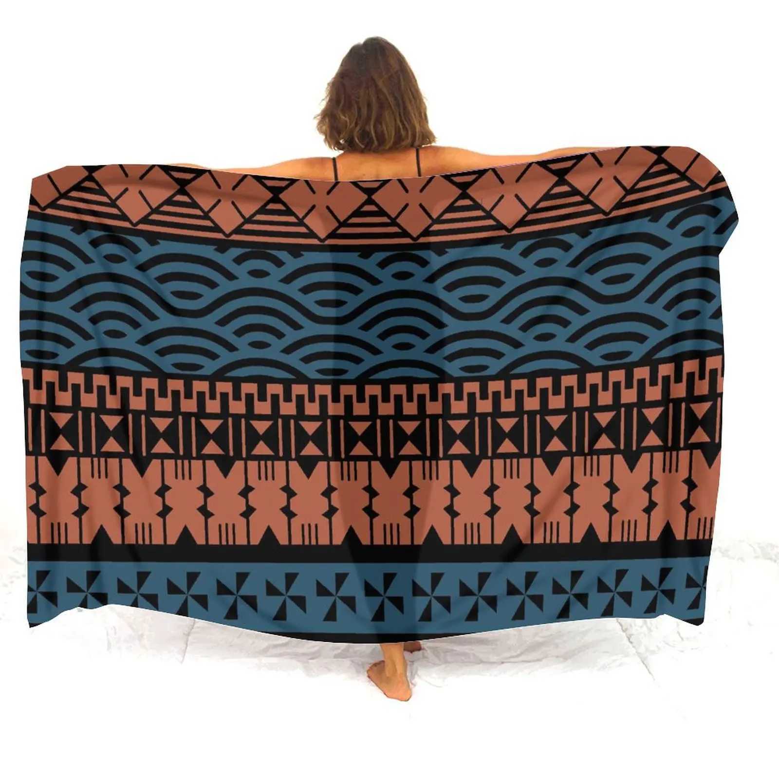 Samoa Island Club Ladies Sarong Shl Custom Beach ron Sunblock Coat Polynesian Flower Pattern Design New 2024 W250120