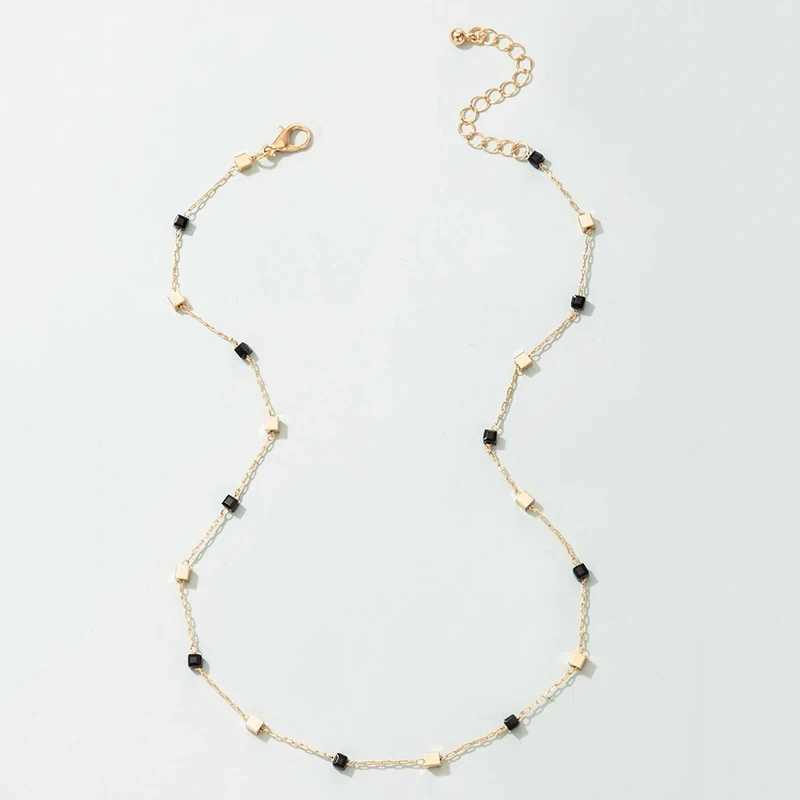 docona Charms Bead Clavicle Chain Choker Necklace for Women Elegance Gold Color Alloy Metal Adjustable Party Jewelry CollarXJ250121