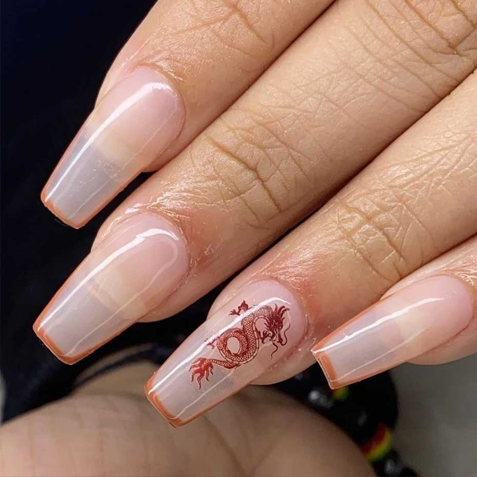Red Black Colorful Dragons Nail Stickers Angel Virgin Mary Water Decals Temporary Tattoo Slider For Nail Manicure LESTZ1114-1137XJ250120