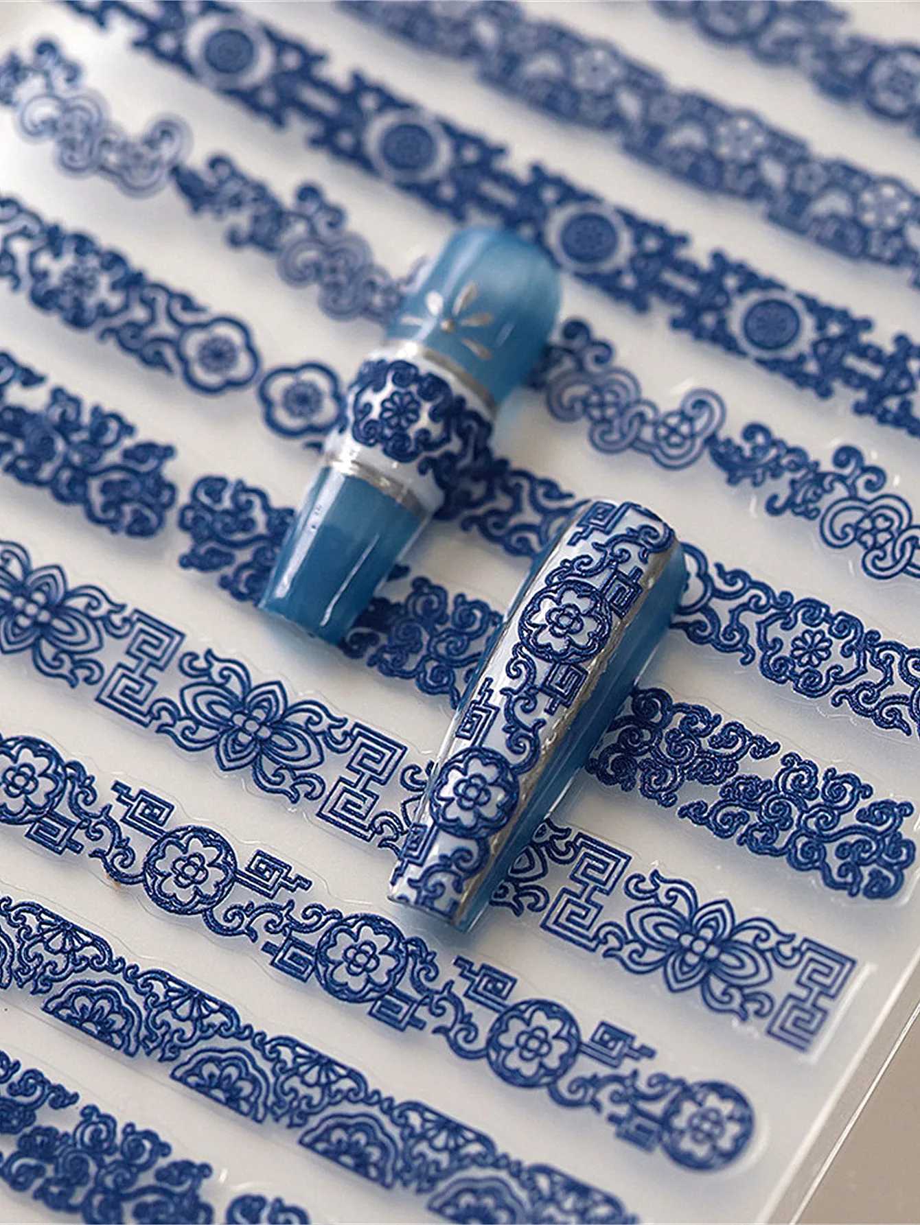 1pcs 5D Retro Style Dragon Phoenix Flower Nail Stickers Relief Self Adhesive Nail Art Decoration Decals Supplies DIYXJ250120