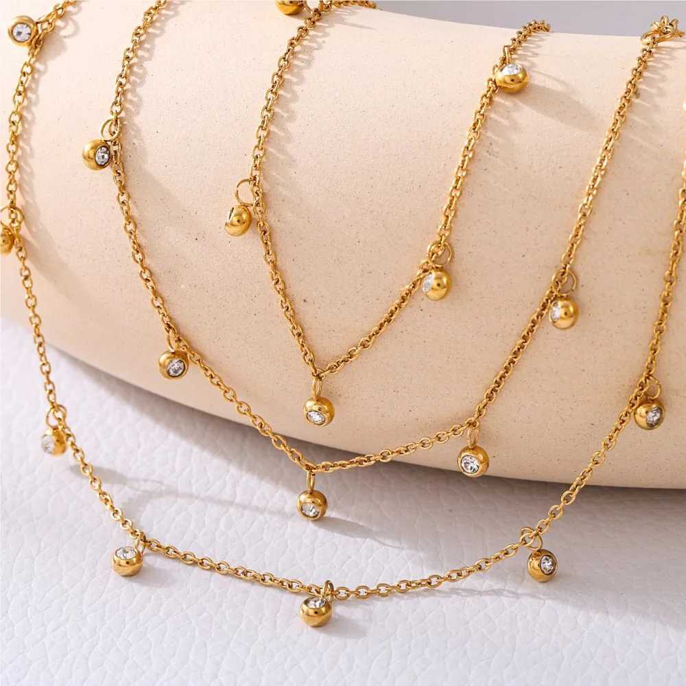 Womens Chain Anklet In Stainl Steel With Multi Zircon Charms 18k Gold Plated Adjustable Foot Chains Ankle Bracelet For WomenXJ250121