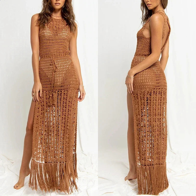 Elegant Beach Outfit Long Dresses Beachwear Sexy Lady Bathing Coverups Womens Swimsuit Femme Casual Clothing 250122