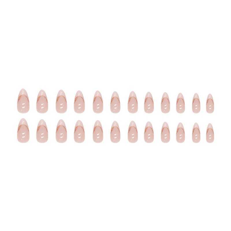 24pcs Fake Nails Nail Tip Full Cover Fake Acrylic Fake Nails Tip UV Gel Nail Extension System Oval Almond Carving Short NailsW250120