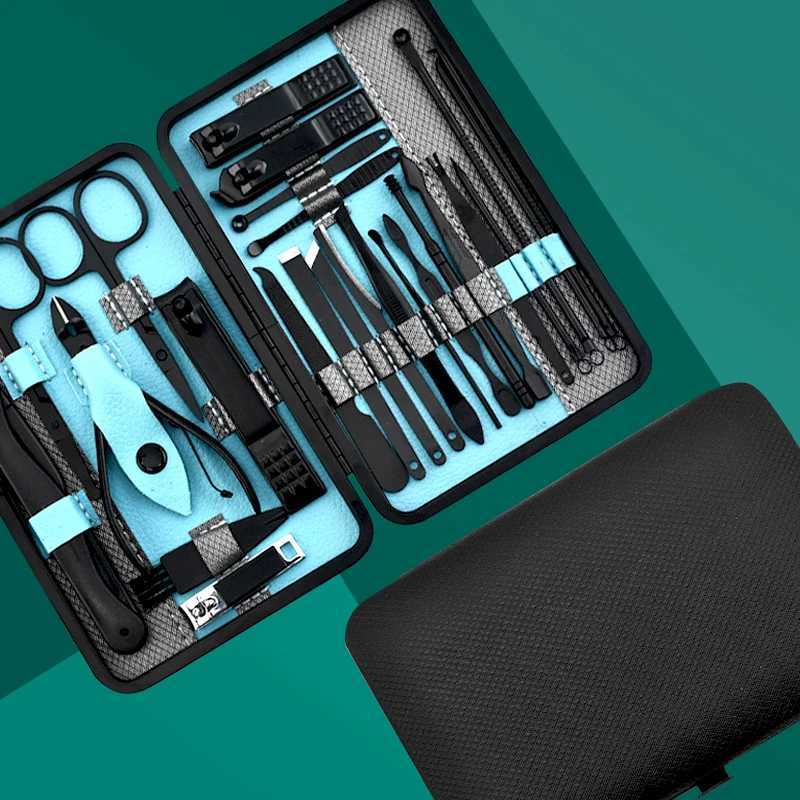 Manicure Set 10/15/25 pcs Full Function Set Professional Stainless Steel Pedicure Sets Nail Clipper With Portable Case Idea GiftXJ250121