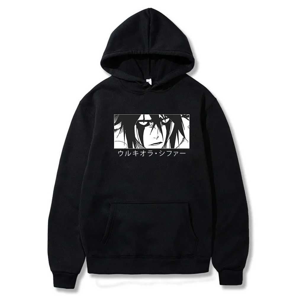 Japanese Anime Bleach Ulquiorra Cifer Manga Harajuku Hoodies Gothic Cartoon Streetwear Long Sleeve Casual Men Winter SweatshirtsXJ2500118
