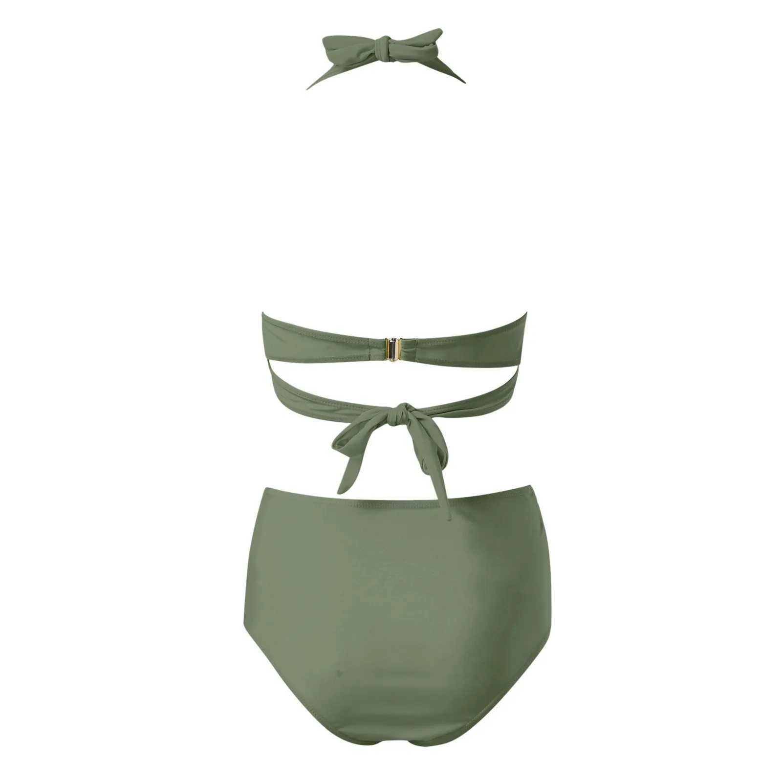 Swimwear 2023 Women High Waisted Bikini Push Up Two Piece Swimsuits Solid Color Bikini Set Brazlian SwimmingXJ250120