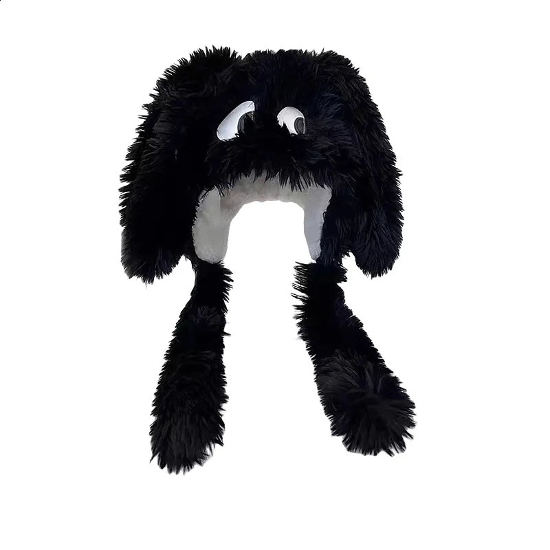 Comfortable long ear big eye dog hat - Cute cartoon womens winter hat suitable for Christmas 250109