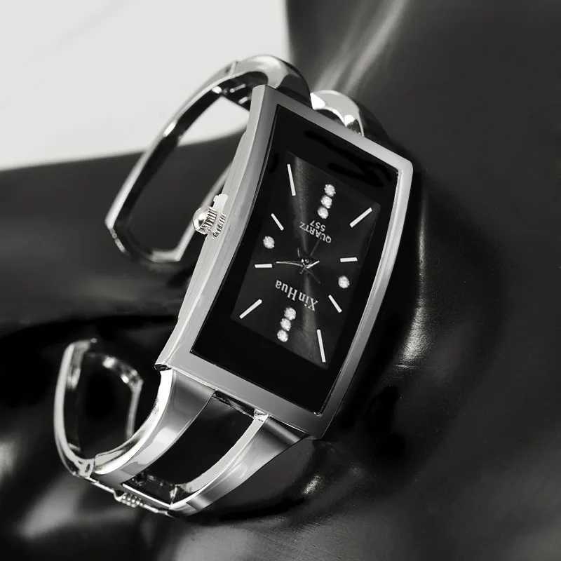 Square Steel Watch for Wen Luxury Fashion Silver Casual Wen Bracelet Watch Quartz Watch Crystal Bracelet Watch X250203