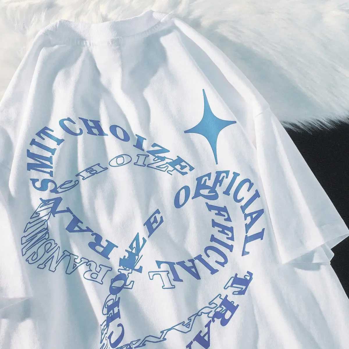 Oversized T Shirt Women Design Sense High Street Print Short Sleeve T-shirt Men Loose Casual Harajuku Female Graphic T Shirts X250203