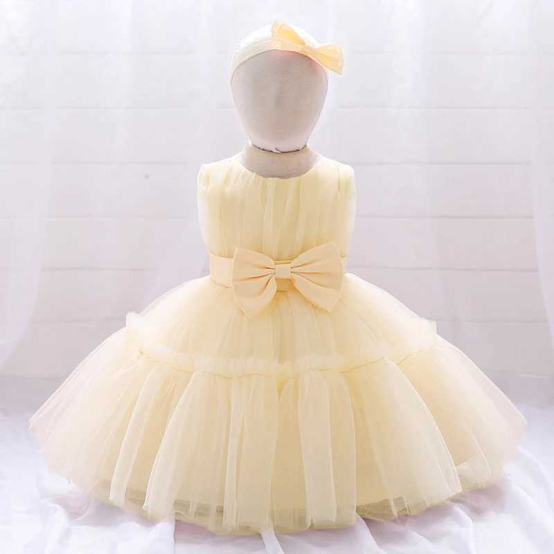 Summer Ceremony 1 Year Birthday Dress For Baby Girl Clothes Baptism Lace Princess Dress Girls Dresses Party Gown White Pink X250203