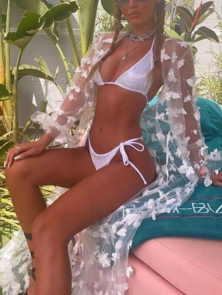 2023 Organza Beach Dr White/Black Beach Cover up Long Pareos Bikini Cover ups Swim Cover up Robe Beach Beachwear W250120