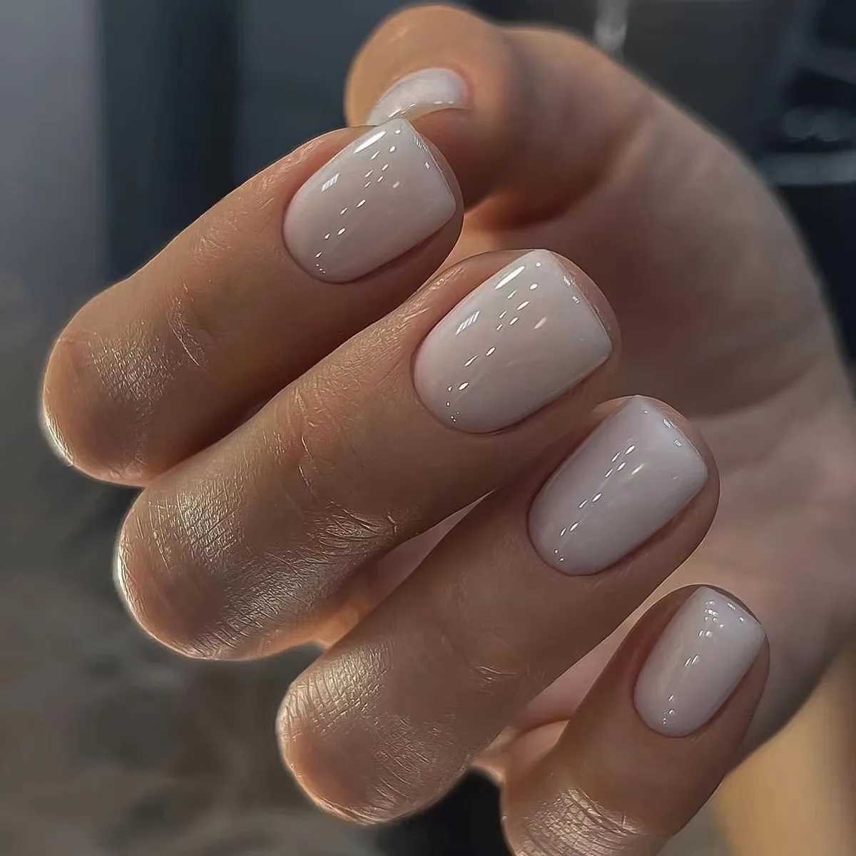 Pink Press on Nails Nude Color Short Square Fake Nails Full Cover Acrylic False Nails Tips for Women Girls DIY Charms ManicureW250120