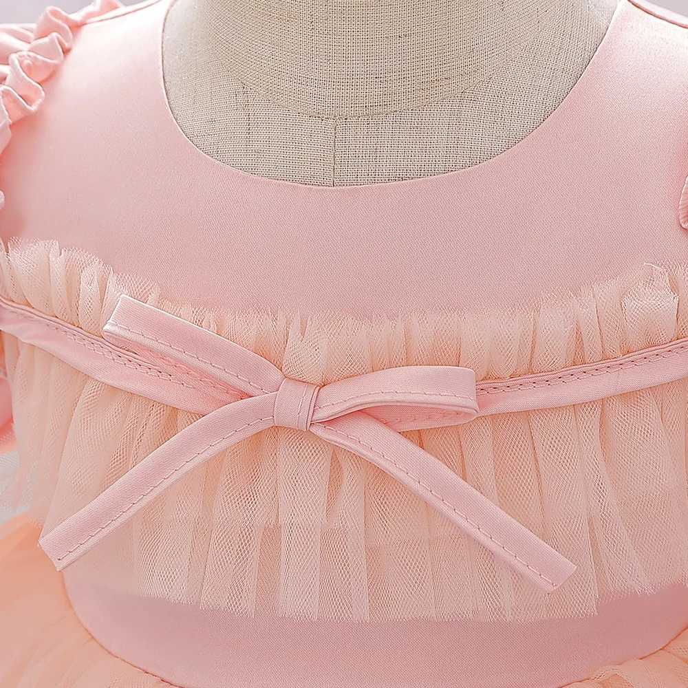 Green Christmas Girl Baby Dress 1 Birthday Evening Dress Baby Girl Chiffon White Baptist Princess Party Dress 0-2Y X250203