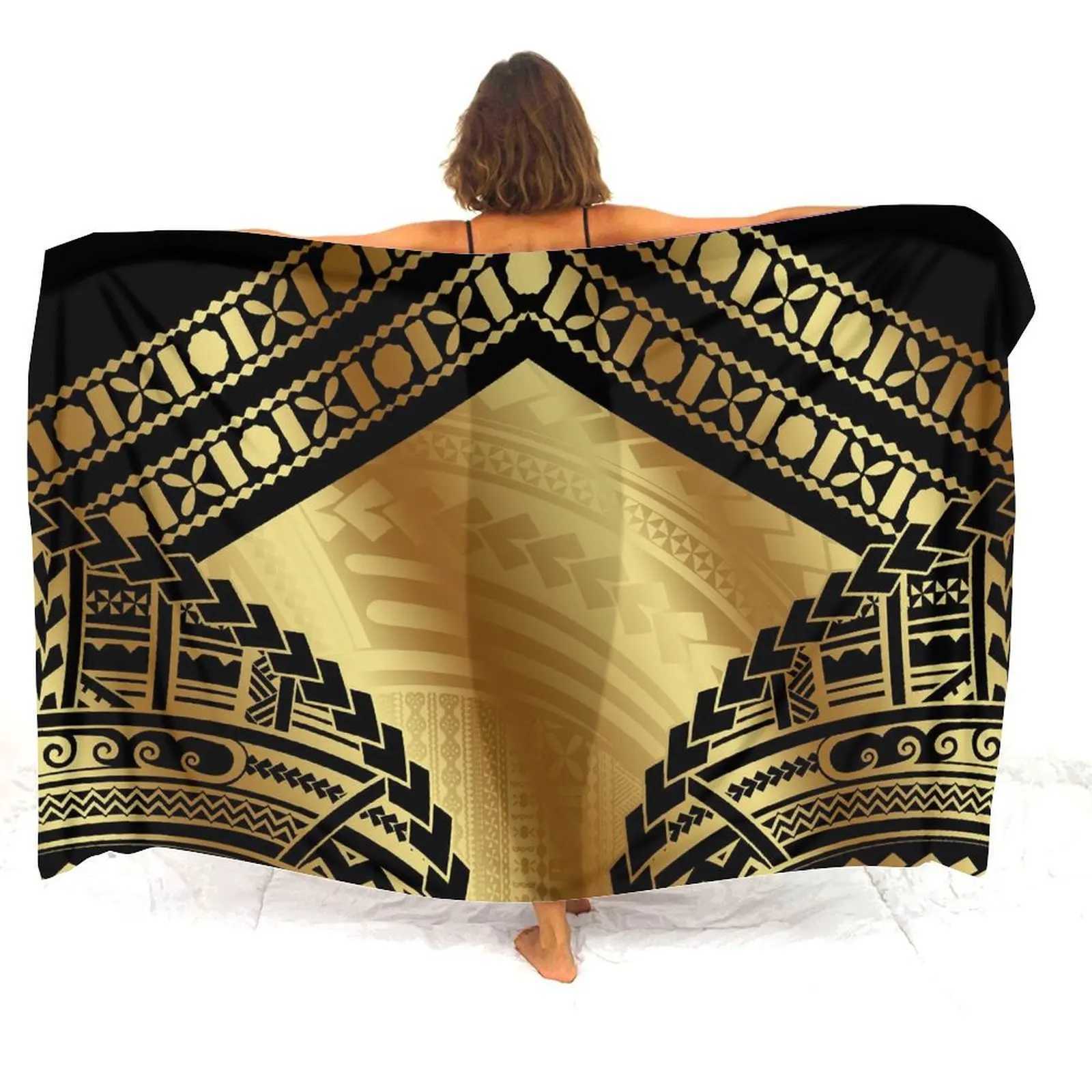 Pacific Island Art Sarong Custom Polynesian Retro Pattern Summer Seaside Sexy Style Sarong Wr Coat Beach Windbreak Scarf W250120
