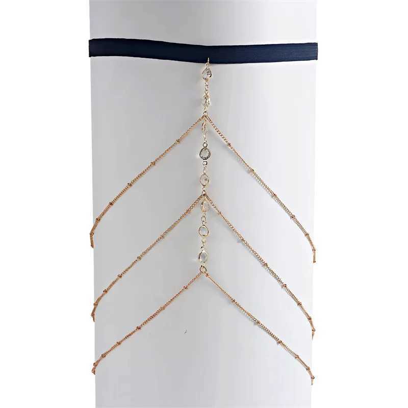 2024 New Multilayer Leg Anklet Bohemian Thigh Chain for Women Simple Metal Bo Chains Fashion Jewelry Nightclub AccoriesXJ250121