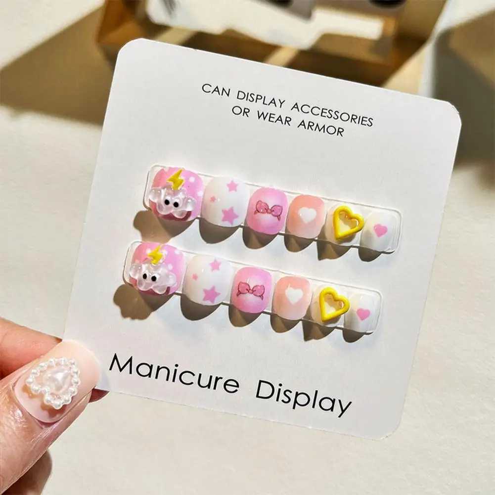 s Fun Nail Art 12pcs s Cartoon Nail Art Stickers Cute Cloud Heart Pattern Rhinestones for Kids for DiyW250120
