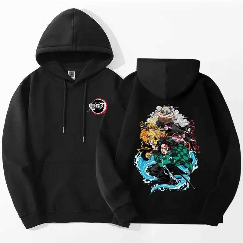 Demon Slayer Anime Hoodie Men Women Tanjirou Nezuko Sweatshirts Kimetsu No YaibaOversize Japan Anime Sudaderas Pullover 4XLXJ2500118