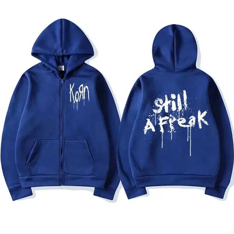 Korn Music Concert Rock Band WORLD TOUR Zipper Hoody Men Female Hip Hop Metal Gothic Zip Up Sweatshirt Male Retro Punk CoatsXJ2500118