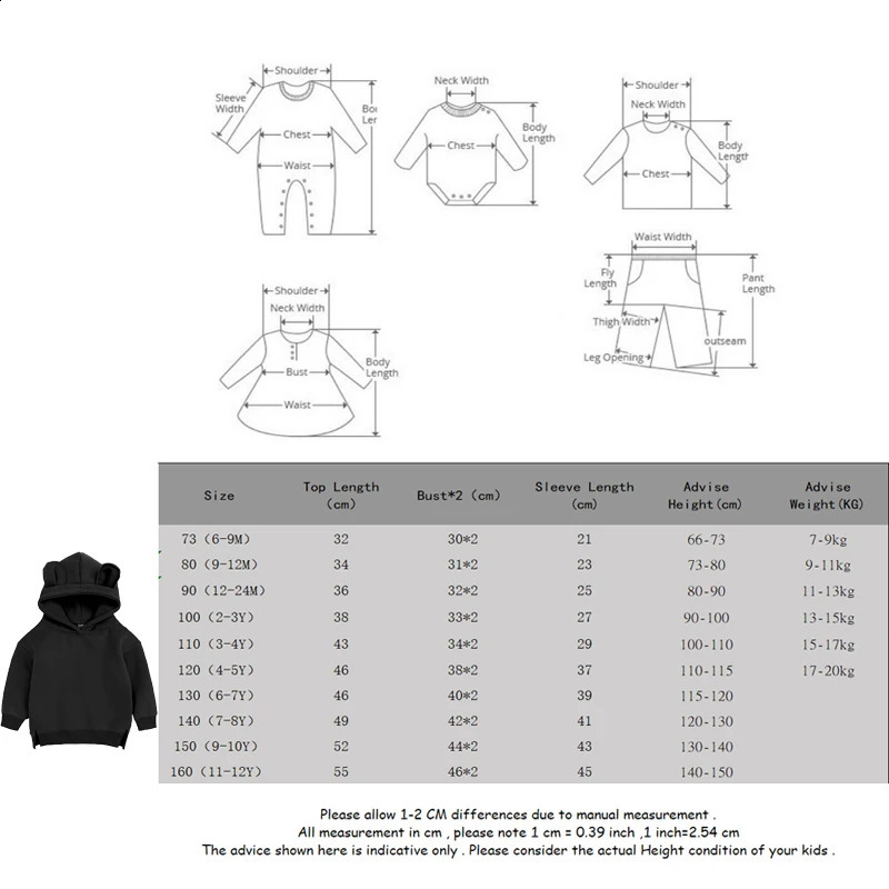 Kids Clothes Boys Hoodies Autumn Winter Childrens Sweater For Girl Sweatshirt Baby Solid Top Cute Bear Hooded Outwear 250121