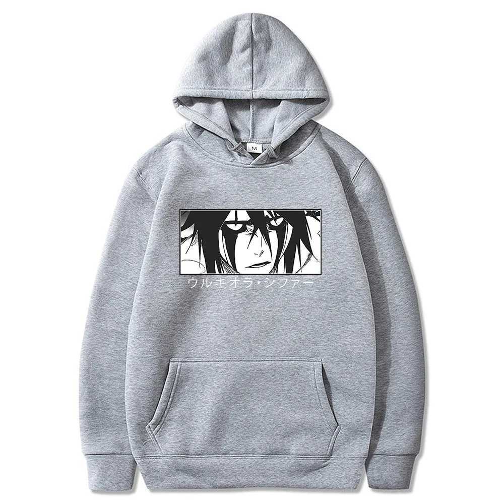 Japanese Anime Bleach Ulquiorra Cifer Manga Harajuku Hoodies Gothic Cartoon Streetwear Long Sleeve Casual Men Winter SweatshirtsXJ2500118