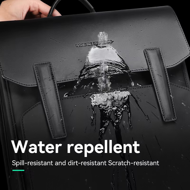 Classic Work Black Leather Backpack 15.6 Inch Laptop Waterproof Bag School Bags Business Bacbackpack For Men