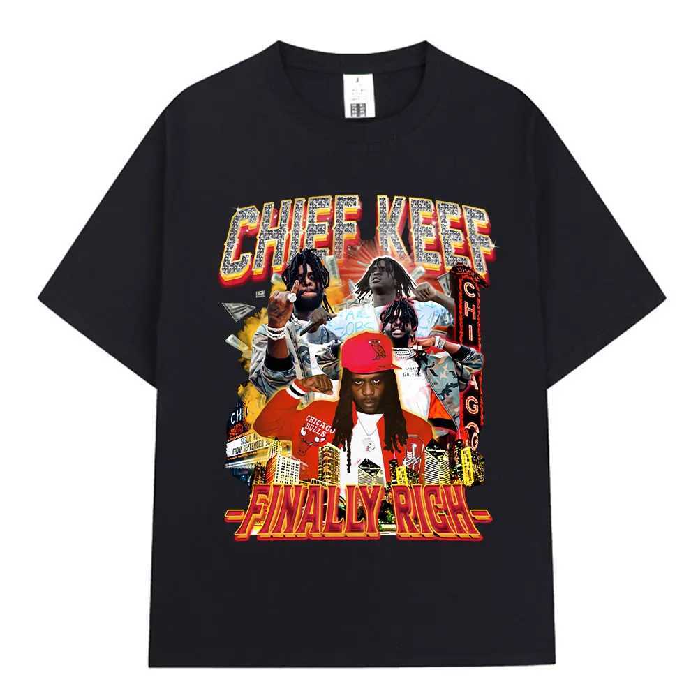 Rapper Chief Keef Finally Rich Graphic T Shirt Men Women Fashion Hip Hop Short Sleeve T-shirt 100% Cotton Oversized T-shirts Top X250203