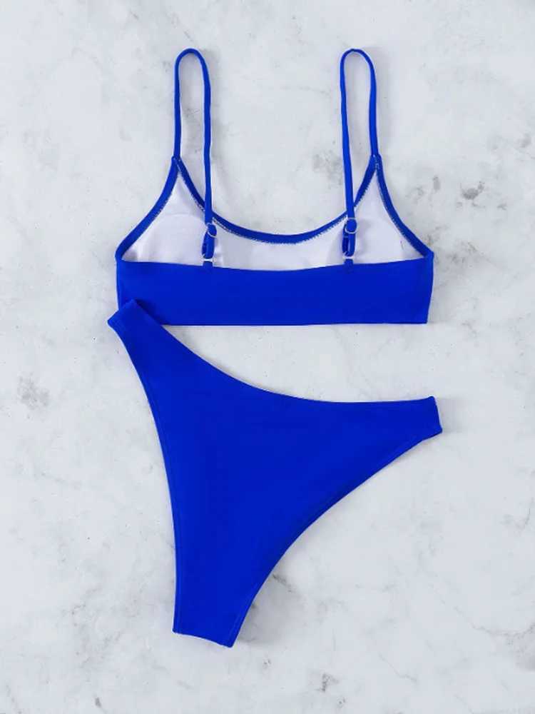 OIINAA Sexy Swimsuit Women Bikini Set Solid Simple Spaghetti Strap Two-Piece Fe Swimwear Fashion Bathing Holiday BeachwearXJ250120