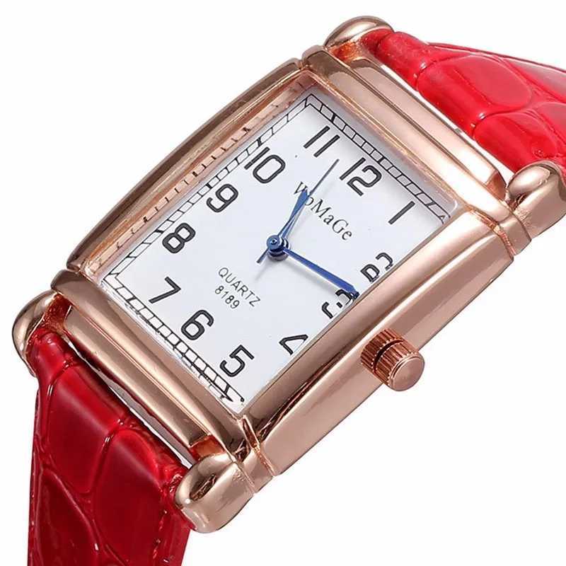 Luxury Rectangle Red Leather Watch Wen Fashion Quartz Wrist Watches Top Brand Casual Dress Ladies Watch Clock Womens Watch 2023 X250203