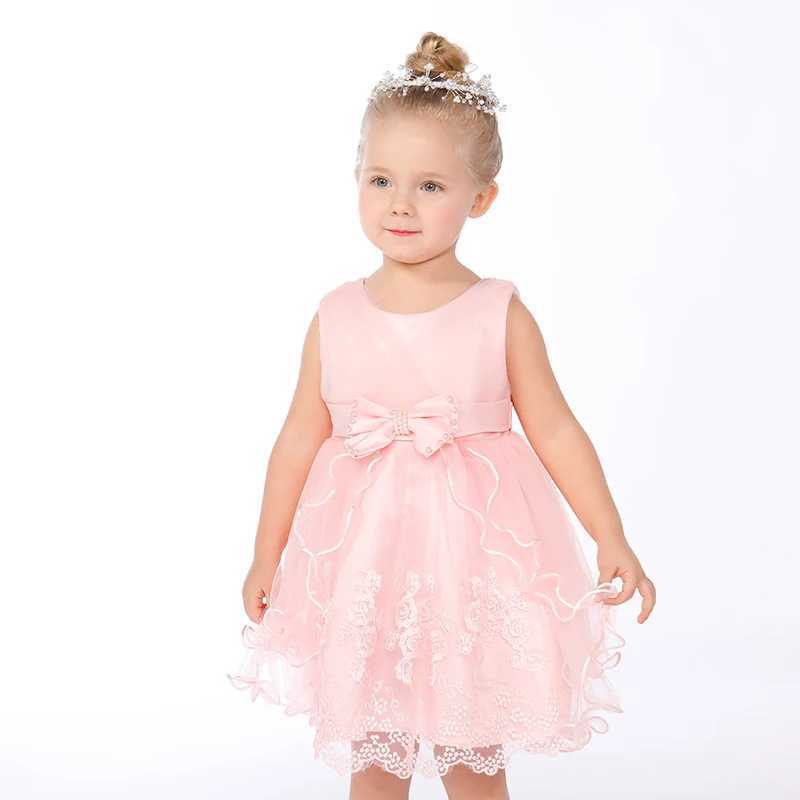 Purple Newborn Baptism Dress For Baby Girl White 6M 24M First Birthday Party Wear Cute Sleeveless Toddler Girl Christening Gown X250203